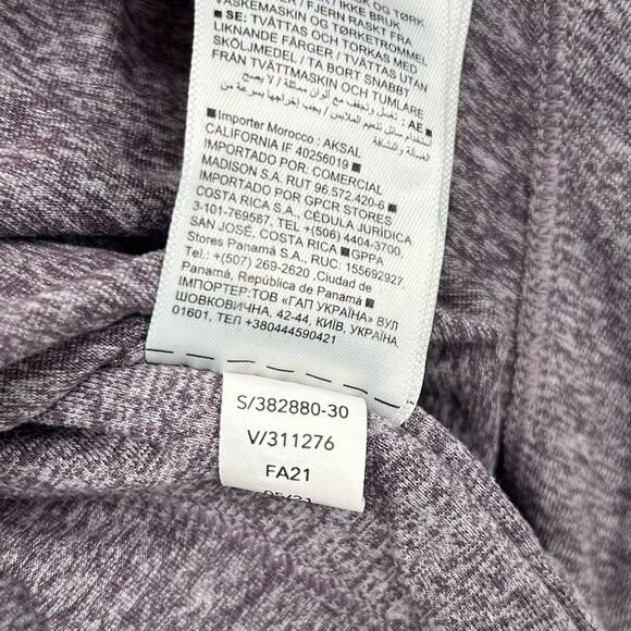 Athleta Uptempo Long Sleeve Heathered Top Curved Hem Shirt Purple Small - Picture 7 of 8